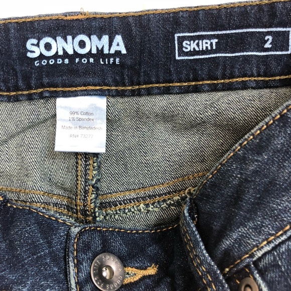 Sonoma | NWT Denim Jean Midi Skirt Dark Wash 2 - Picture 4 of 8